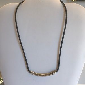 Brighton Silver Necklace on Black Leather